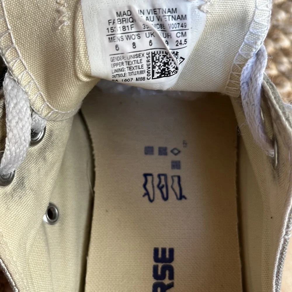 Unisex Converse All Star CTAS Ox Light Gold/White 153181F Men 6 Women 8 - Picture 6 of 11